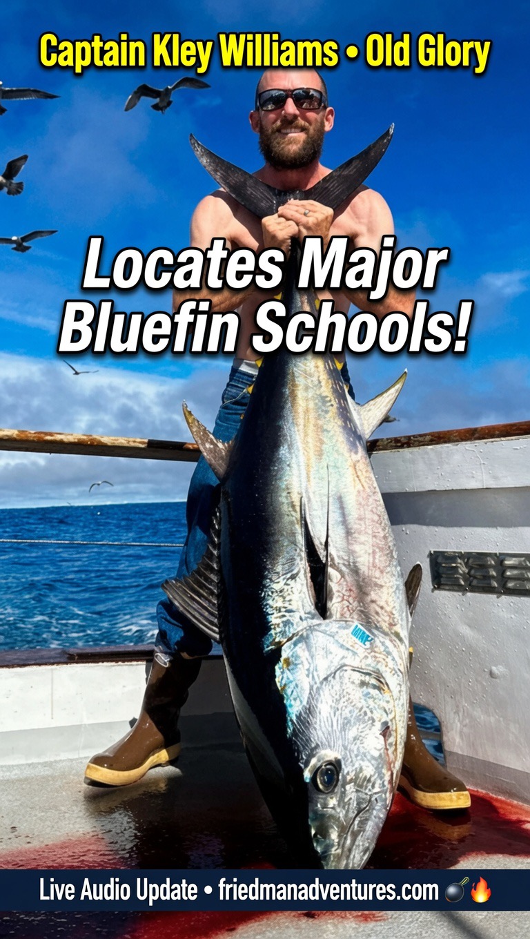 🎣 Captain Kley Williams Reports Major Bluefin Schools!