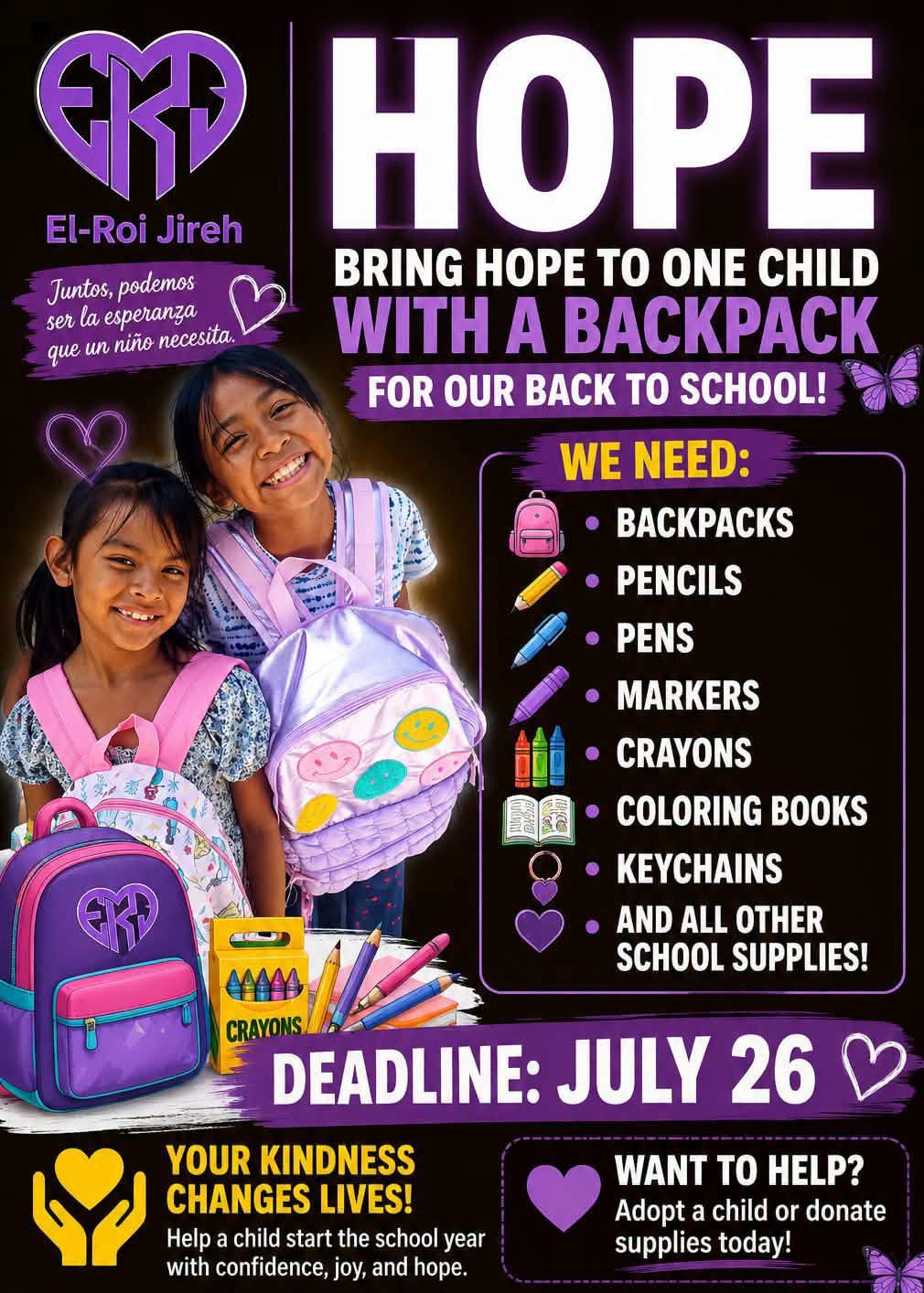 Cover photo for “Friedman Adventures is All In! 🎒❤️ Throwing Full Support Behind the El-Roi Jireh Backpack Drive”