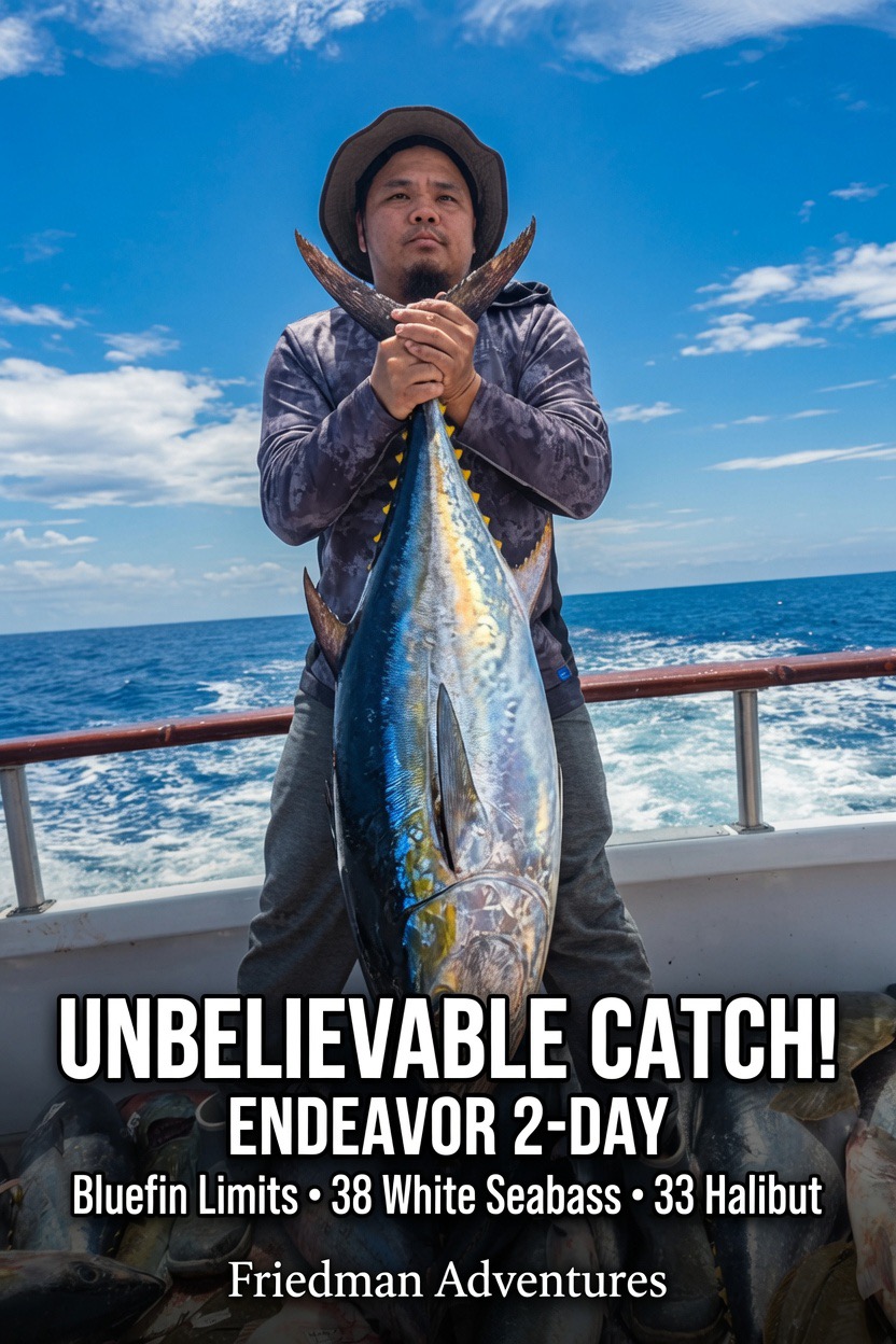 🔥 INSANE 2-Day on the Endeavor! Bluefin Limits + 38 White Seabass + 33 Halibut | Channel Islands