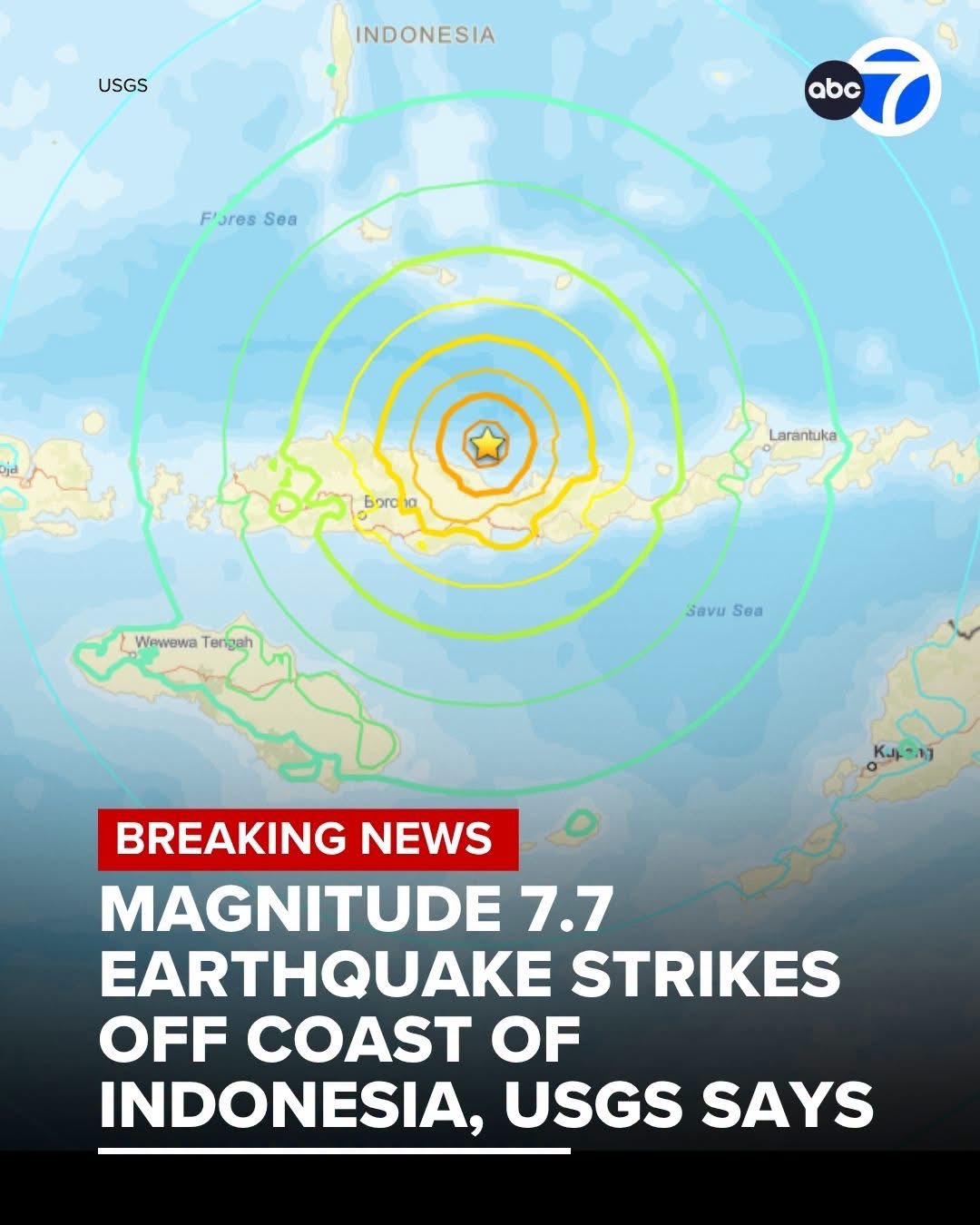 Magnitude 7.7 Earthquake Strikes Off the Coast of Indonesia – Tsunami Warning Issued