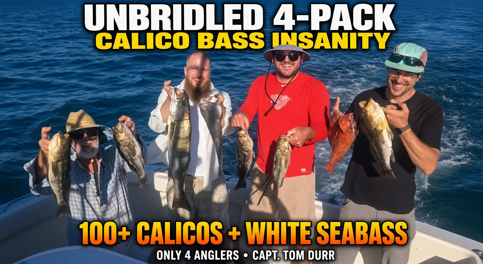 Insane Calico Bass Bite on the Unbridled with Capt. Tom Durr – 100+ Fish + White Seabass | El Niño 2026 Update