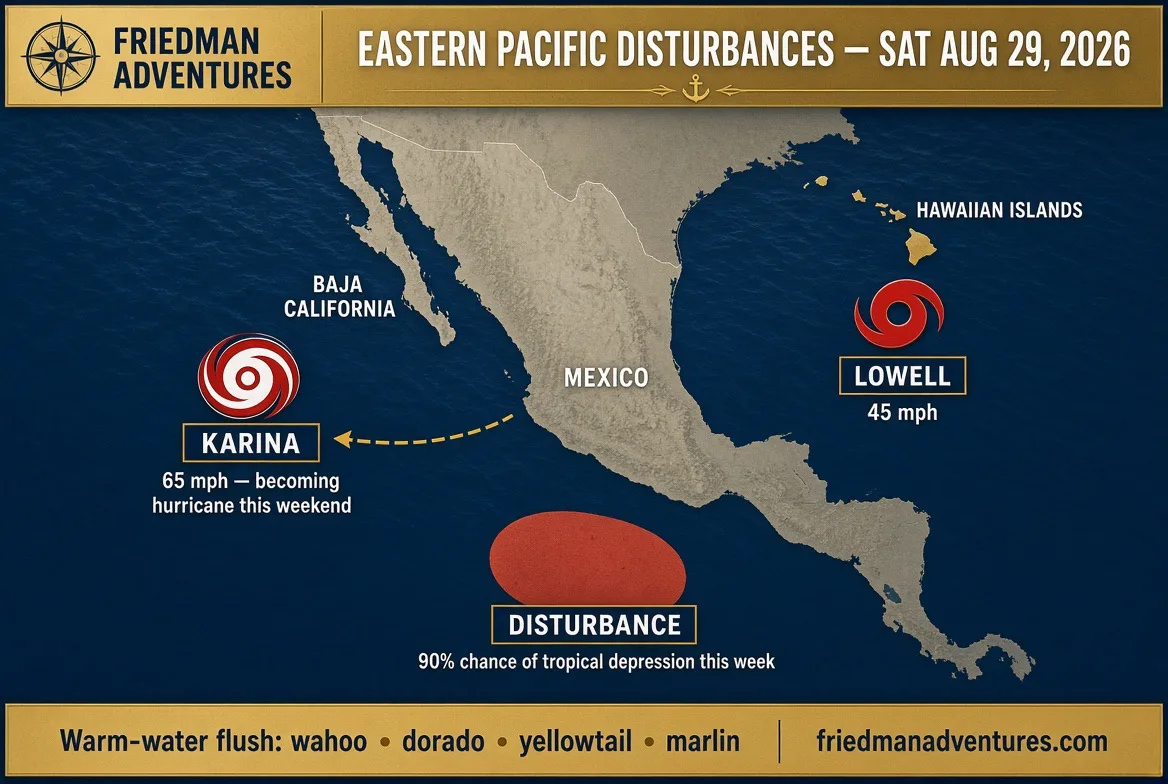E. Pacific Fires Up: Karina + Lowell + New Wave Flushing Warm-Water Fish North π£π₯