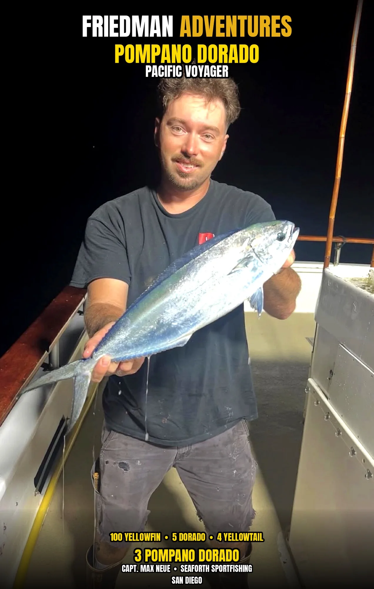 Pacific Voyager Decks 100 Yellowfin — and 3 Rare Pompano Dorado Out of Seaforth