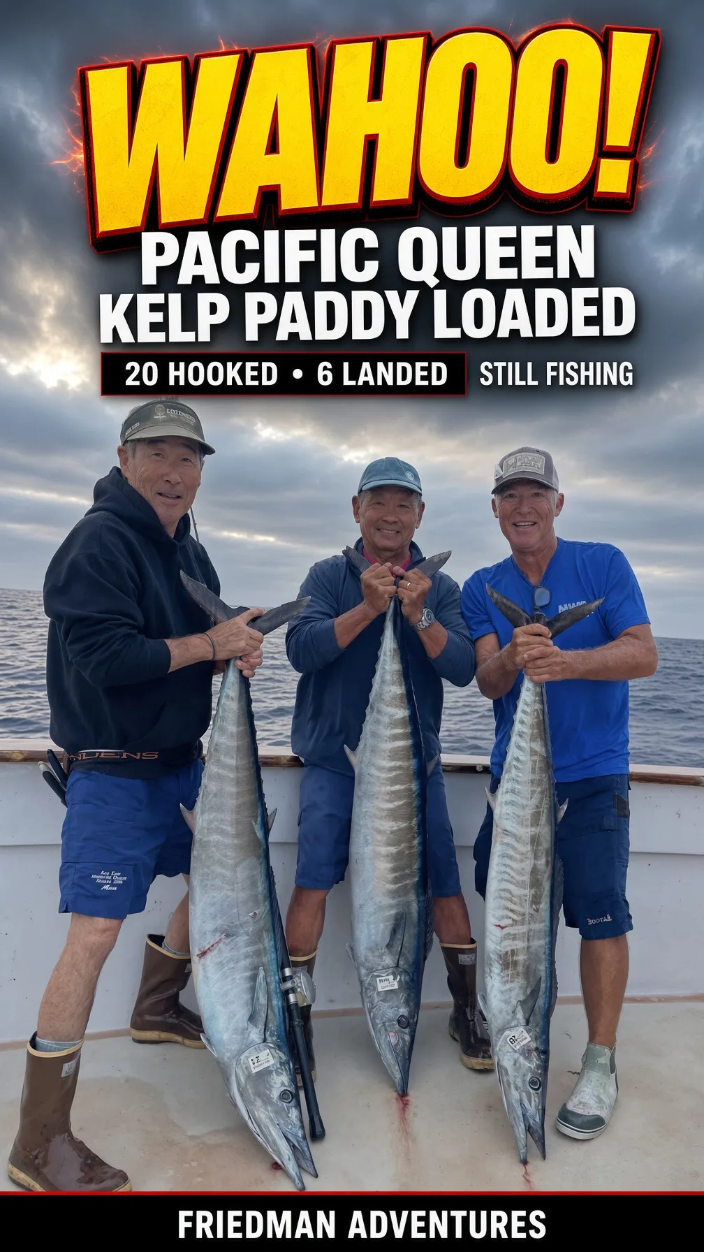 Pacific Queen Finds a Kelp Paddy Loaded With Wahoo
