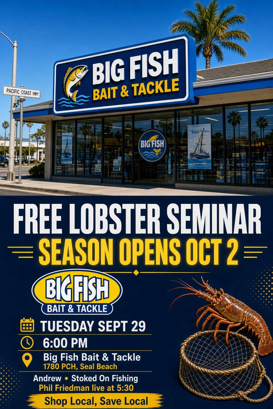 LOBSTER SEASON OPENS OCT 2 🦞 FREE Hoop Net Seminar • Seal Beach Tues 6PM