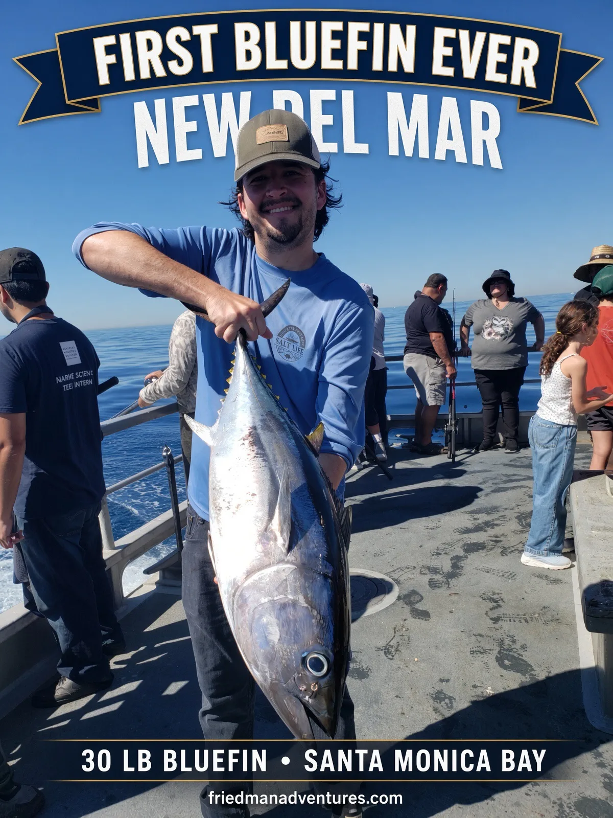 First Bluefin Ever on the New Del Mar — Sam’s 30-Pounder in the Bay 🎣