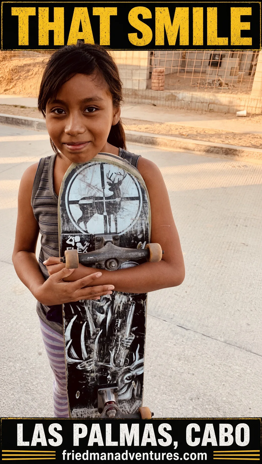 That Smile Says It All. Las Palmas, Cabo. Skateboards for the Kids. 🛹
